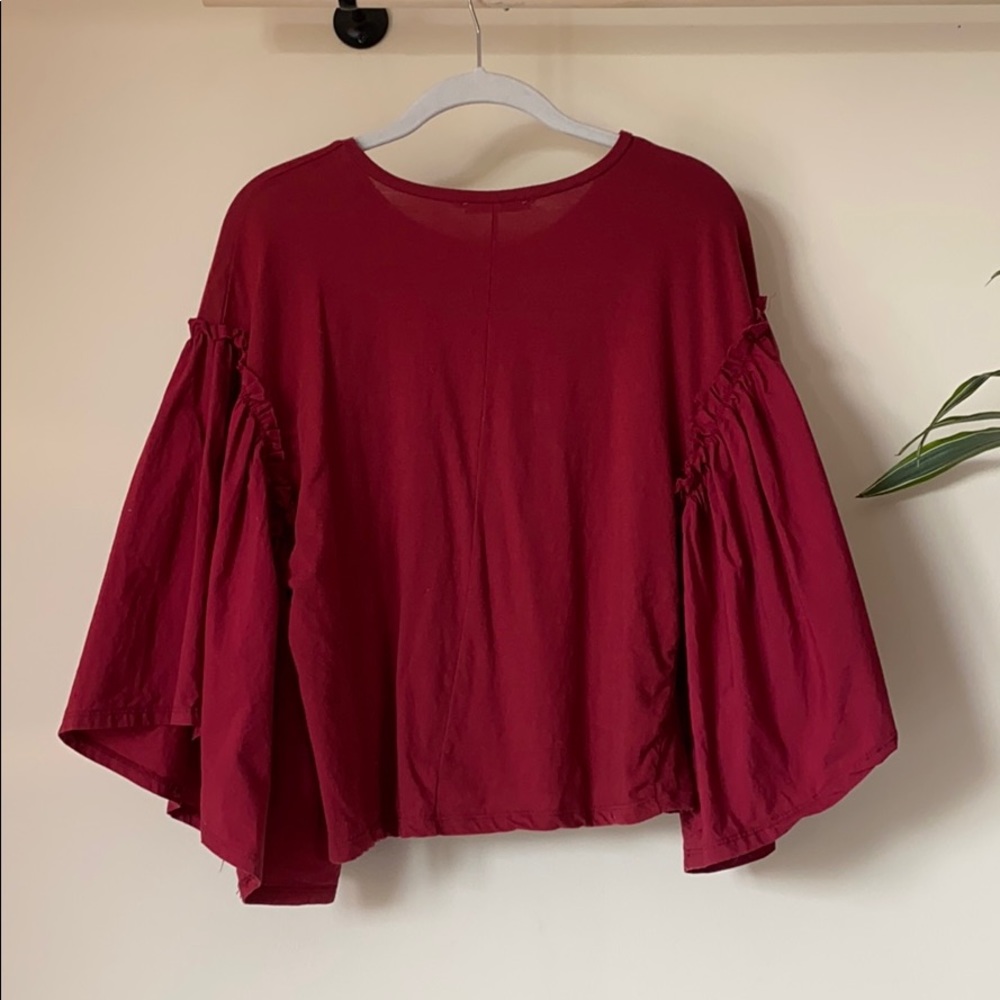 Zara Trafaluc Ruby Red Blouse - image 4